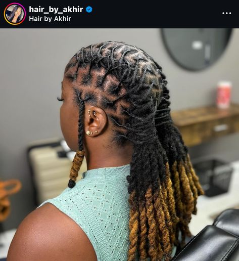 Mohawks With Locs, Intricate Loc Styles, Short Loc Formal Styles, Dreadlock Styles Women, Long Locs Ponytail, Loc Bob Styles For Women, Loc Styles For Women With Long Locs, Locs Hairstyles For Women Medium Length, Ginger Tips Locs