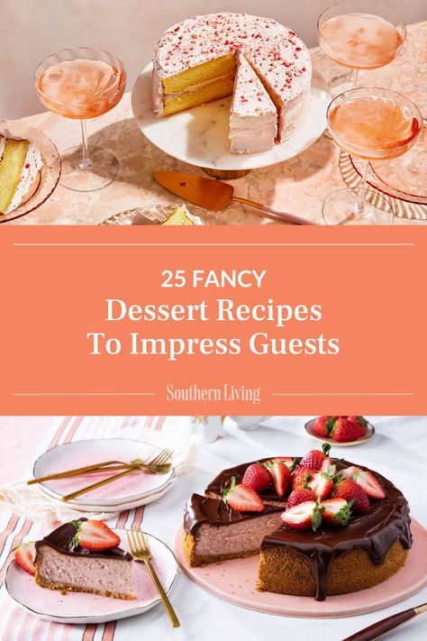 If you need a fancy dessert recipe for a special occasion, we’ve got you covered. Even though these desserts are impressive, we've snuck in a few shortcuts to help make serving them up a little easier. Find inspiration for your next party at the link. #fancydesserts #dessertrecipes #fancydessertrecipes #partydesserts #beautifuldesserts Birthday Dinner Desserts, Contest Winning Desserts, Desserts For Dinner Party, Easy Fancy Desserts, Hummingbird Cake Southern Living, Fancy Dessert Recipes, Easy Dinner Party Desserts, Personal Desserts, Lemon Meringue Cheesecake