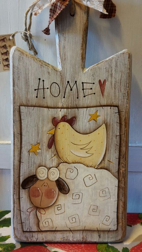 Cute country kitchen sign Primitive Christmas, Primitive Crafts, Primitive Christmas Crafts, Primitive Painting, Chicken Crafts, Country Paintings, Chicken Art, Country Crafts, Tole Painting