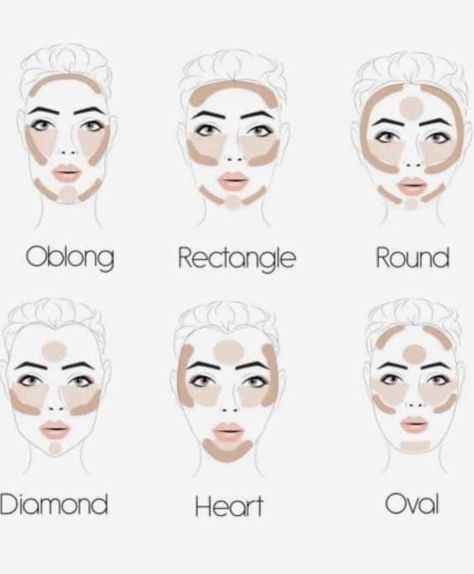 Cheryl Cavanaugh- Tips for women over 40! on Instagram: “Here’s another helpful contour guide according to face shape! So what’s the difference between the two posts? The previous post focuses…” How To Contour A Diamond Shaped Face, Highlight And Contour Oval Face, V Shape Contour, Contour A Round Face Shape, Face Shape Contour, Learning Makeup, Sarcasm Comebacks, Rectangle Face Shape, Bigger Lips