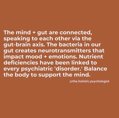 Do you want to dive deeper into the mind-gut connection? Join my private healing community, SelfHealers Circle here: www.selfhealerscircle.com Dr Nicole Lepera, Nicole Lepera, Holistic Psychologist, Brain Connections, Gut Brain, Mental Health Facts, Nutrient Deficiency, Gut Microbiome, Inner Healing