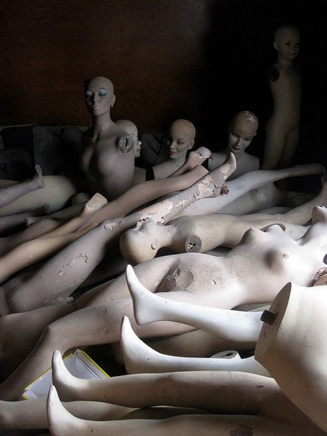 mannequin orgy by clang boom steam, via Flickr Mannequin Creepy, London Clay, Weird And Creepy, Anatomy Sculpture, Beautiful Decay, Mannequin Art, Vintage Mannequin, Art Centre, Old Building