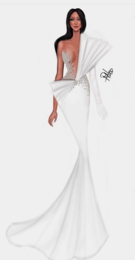 Red Carpet Dresses Illustration, Designer Sketches Fashion Dresses, Red Carpet Dresses Drawings, Formal Balance Drawing, Desings Clothes Draw Model, Wedding Gown Sketches Design, Gown Illustration, Silhouette Mode, Fashion Model Drawing