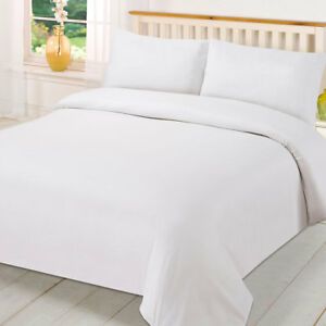 Plain Dyed Duvet Cover Quilt Bedding Set With Pillowcase Single Double King Size | eBay Letto King Size, Pillow Case Bed, Egyptian Cotton Duvet Cover, King Size Duvet Covers, King Size Duvet, Bedroom Essentials, White Duvet Covers, White Duvet, Quilted Duvet