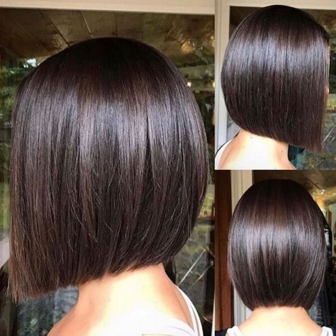 Angle Bob, Balyage Hair, Short Layered Bob Hairstyles, Short Bob Cuts, Brunette Bob, Beauty Zone, Layered Bob Short, Wedding Bun Hairstyles, Pastel Pink Hair