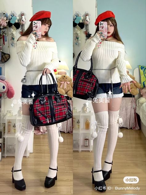 Gyaru Outfits Plus Size, Plus Size Gyaru, Harajuku Style Mini Skirt For Winter, Plus Size Jirai Kei, Winter Harajuku Mini Skirt, Cute Pastel Outfits, Chubby Girl Outfits, Ulzzang Outfit, Plus Size Kawaii