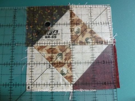 How To Square Up A Block | From My Carolina Home blog - several tutorials here Square Up Quilt Blocks, How To Square Up Quilt Blocks, Squaring Up Quilt Blocks, Quilt Block Hacks, How To Square Up A Quilt Block, How To Square Up Fabric, Quilt Hacks, Quilting Basics, Beginner Quilting Projects