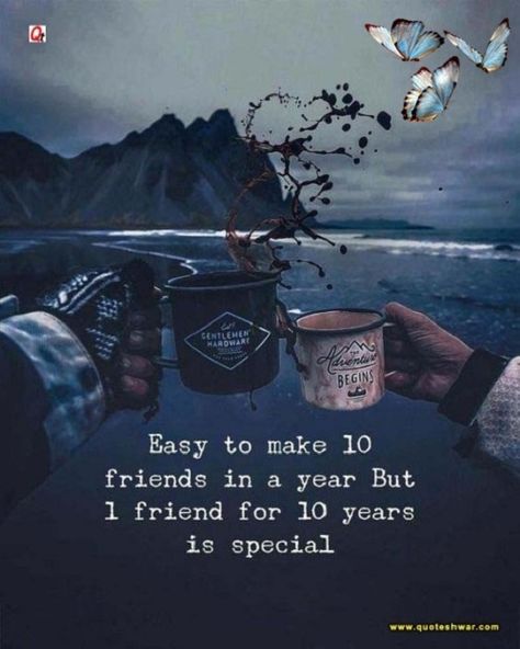 Friendship Quotes -Easy to make 10 friends in a year but 1 friend for 10 years is special. Quoteshwar.com Quotes Distance Friendship, Quotes Loyalty, Quotes Distance, How To Believe, Nutrition Quotes, Quotes Friendship, Best Friendship Quotes, Real Friendship, Fitness Exercises