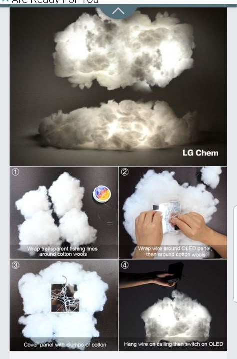 Cloud Lighting, Diy Luminaire, Cloud Decoration, Cloud Lamp, Diy Clouds, Cloud Lights, Bedroom Crafts, Foto Tips, Diy Home Decor Bedroom