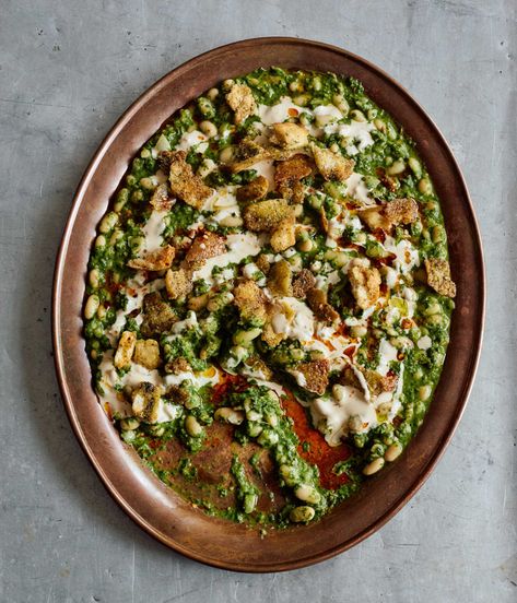 Ottolenghi, Noor Murad Green Cannellini & Tahini Recipe | Sat Kitchen Vegan Squash, Squash Curry, Tahini Recipe, Ottolenghi Recipes, Salmon Spices, Nigerian Recipes, Steak And Mushrooms, Cauliflower Curry, Channel 4