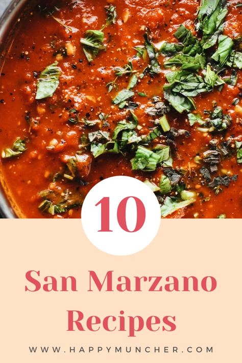 10 Easy San Marzano Recipes – Happy Muncher Fresh San Marzano Recipes, Tomato Soup With San Marzano Tomatoes, Homemade Pasta Sauce San Marzano, Marzano Tomatoes Recipes, Roasted San Marzano Tomatoes, San Marzano Recipes, Recipes With San Marzano Tomatoes, San Marzano Tomato Soup, Canned San Marzano Tomatoes Recipes