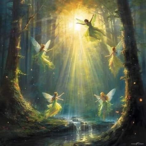 Dancing In The Forest, Faery Art, 동화 삽화, Fairy Paintings, Fairies Dancing, Fairy Pictures, Fairy Artwork, Fairy Aesthetic, Fantasy Forest