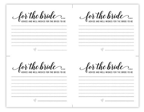 Free Printable Bridal Shower Activities | Advice Cards Advice For The Bride To Be Printable Free, Bride Advice Cards, Wedding Advice Cards Printable Free, Advice And Wishes For The Bride, Bridal Shower Printables Free, Advice For The Bride Printable Free, Bridal Shower Advice Ideas, Advice For The Bride To Be, Advice Cards For Bride