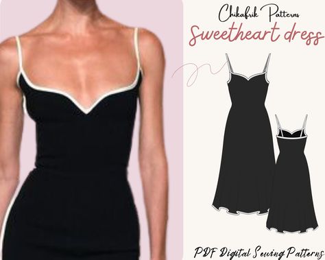 How To Make A Bodycon Dress Diy, Body Con Dress Sewing Pattern, Spaghetti Strap Dress Sewing Pattern, Black Tie Dress Sewing Pattern, Diy Bodycon Dress Pattern, Sweetheart Neckline Dress Pattern, Graduation Dress Pattern, Strapless Dress Sewing Pattern, Sewing Dress Patterns Free