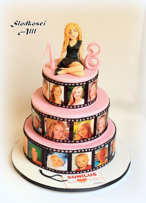 18th Birthday Cake by Alll                                                                                                                                                                                 More 18th Birthday Cake For Girls, Lemon And Coconut Cake, 18th Cake, 21st Cake, 21st Birthday Cakes, 18th Birthday Cake, Birthday Cakes For Women, Big Cakes, 18th Birthday Party