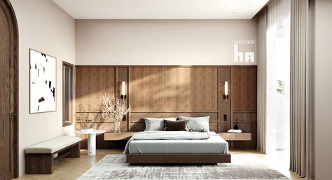 |. T R Ầ M. | on Behance Modern Tropical Bedroom Design, Hotel Room Interior, Minimal Bedroom, Interior Design Per La Casa, Small Bedrooms, Hotel Room Design, Japandi Interior, Dekorasi Kamar Tidur, Bedroom Bed Design