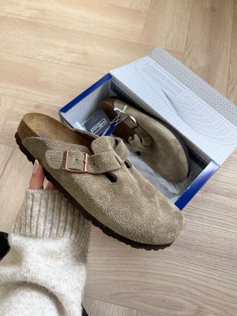 BIRKENSTOCK Boston Clogs F Taupe … curated on LTK Birkenstock Clogs Taupe, Birkenstock Boston Clogs, Birkenstock Clog, Birkenstock Clogs, Boston Clogs, Suede Outfit, Birkenstock Boston, Birkenstock Boston Clog, Spring Shoes