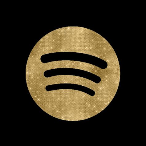 Black And Gold Aesthetic Widget, 2024 Year Logo Aesthetic, Black And Gold Icons, Black And Gold App Icons, Taehyung Layout, Gold App Icons, Spotify App Icon, Iphone Gold, Gold Icons