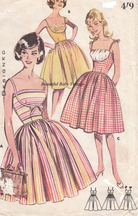 Vintage 1950s Ladies Dress Size 14 16 18 Retro Rockabilly | Etsy Vintage Vogue, Vintage Fashion Sketches, Vintage Dress Patterns, Retro Mode, Styl Retro, Ladies Dress, Fashion Design Sketches, Moda Vintage, 50s Fashion