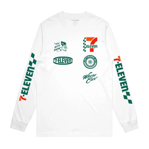 Race Team Long Sleeve – 7Collection™ Long Sleeve Design Ideas, Racing Team Shirts, White T Shirt Ideas, Race Logos, Racing Uniform, Brand Merch, Team Shirt Designs, Streetwear Long Sleeve, Racing T Shirt