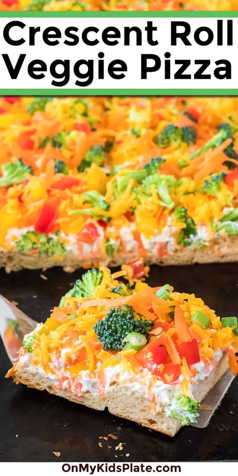 Flatbread Veggie Pizza Recipes, Recipe For Veggie Pizza, Pillsbury Crescent Veggie Pizza, Vegetables Pizza Recipe, Pillsbury Crescent Roll Veggie Pizza, Hors D’oeuvres Ideas Easy, Easy Vegetable Pizza, Vegan Veggie Pizza, Easy Veggie Pizza Crescent Rolls