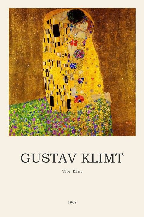 Art Over Couch, The Kiss Gustav Klimt, Famous Impressionist Paintings, Foto Muro Collage, Gustav Klimt Art, Klimt Art, Arte Van Gogh, Art Exhibition Posters, Famous Artwork