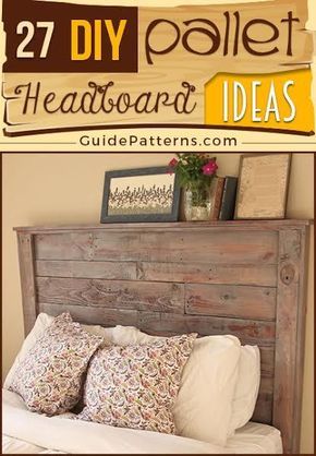 27 DIY Pallet Headboard Ideas | Guide Patterns Diy Pallet Headboard Ideas, Pallet Headboard Ideas, Diy Pallet Headboard, Pallet Headboard Diy, Head Boards, Pallet Furniture Designs, Pallet Walls, Pallet Headboard, Headboard Ideas