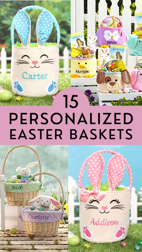 Unique Easter Basket Ideas, Personalized Easter Baskets, Simple Easter Baskets, Homemade Easter Baskets, Monogrammed Easter Basket, Unique Easter Baskets, Fun Easter Baskets, Creative Easter Baskets, Custom Easter Baskets