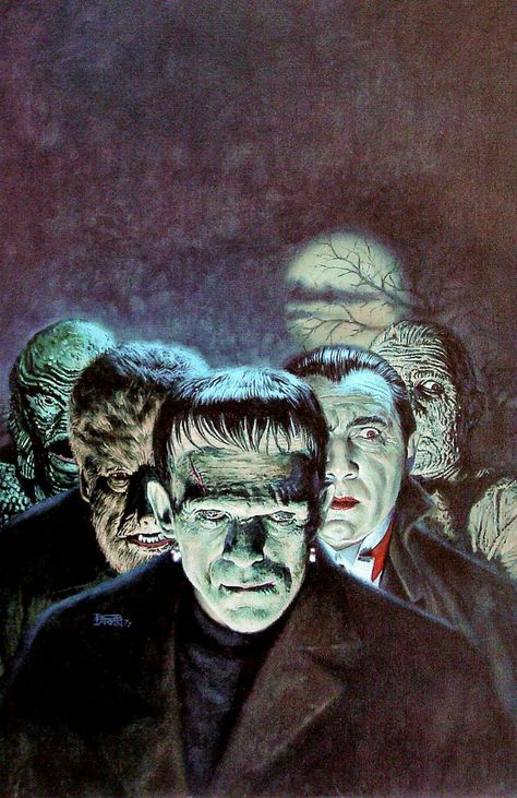 monsters!!! Universal Horror Monsters, Classic Movie Monsters, Universal Monsters Wallpaper, Classic Monsters Vintage Horror, Halloween Horror Aesthetic, Monsters Wallpaper, Universal Monsters Art, Universal Horror, Horror Classics