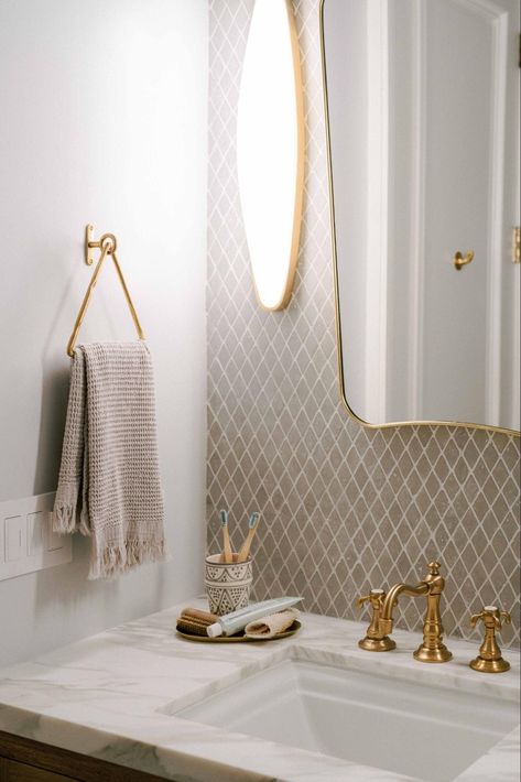 Bathroom Colors For Bathrooms Without Natural Light – Forbes Home Beige Powder Room, Bathrooms Without Windows, Colors For Bathrooms, Bathroom Without Windows, Bathroom Color Ideas, Ideas For Bathrooms, Windowless Bathroom, Bathroom Color Palette, Different Design Styles