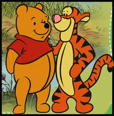 Well, I have another couple that I drew yesterday to add the “duo” theme that I will be doing everyday for the rest of the week. So far I have dra How To Draw Tigger, Famous Cartoon Duos, Disney Duos, Drawing Disney, Spongebob Drawings, Famous Duos, Fall Drawings, Winnie The Pooh Pictures, Cute Winnie The Pooh