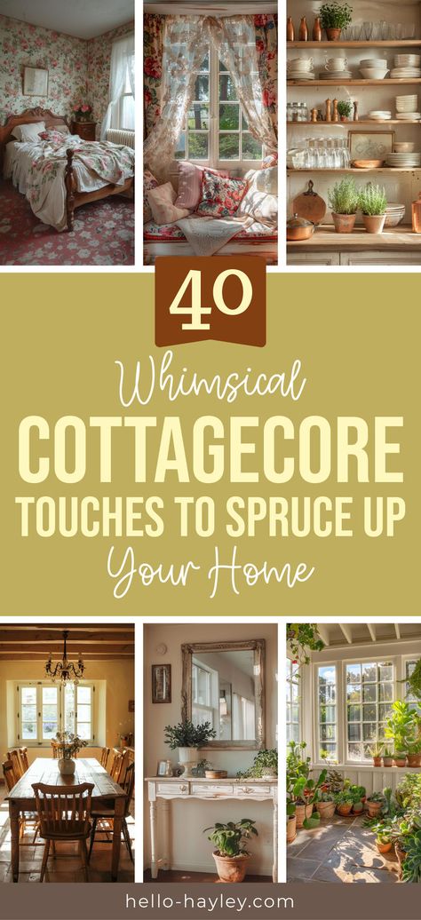 40 Whimsical Cottagecore Touches To Spruce Up Your Home Cottagecore Decor Ideas, Cottage Core Home Decor, Cottagecore Life, Cottage Core Home, English Cottage Interiors, Whimsical Cottagecore, Cottagecore Living, Cottagecore Home Decor, Countryside Living