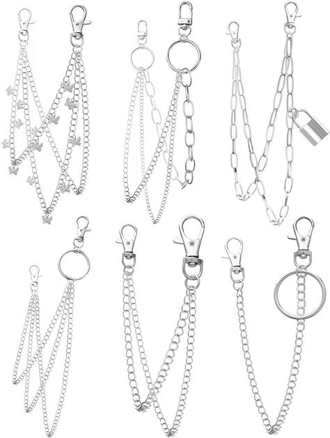 Jeans Chains, Chain Outfit, Emo Accessories, Chain Butterfly, Jeans Chain, Pants Chain, Boot Chains, Pant Chains, Hip Hop Chains