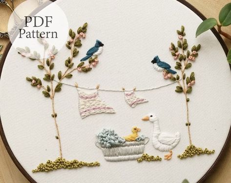 Cleaning Step By Step, Beginner Embroidery, Beginner Embroidery Kit, Embroidery Template, Hand Embroidery Projects, Animal Embroidery, Embroidery Hoop Art, Embroidery Craft, Embroidery For Beginners