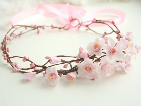 Cherry Sakura blossom crown,  bridal flower crown, wedding flower crown, pink flower crown,  Bridal headpiece, spring wedding Cherry Blossom Crown, Flower Crown Pink, Cherry Blossom Theme, Bridal Floral Crown, Flower Crown Bride, Wedding Flower Crown, Pink Flower Crown, Crown Pink, Cherry Blossom Wedding