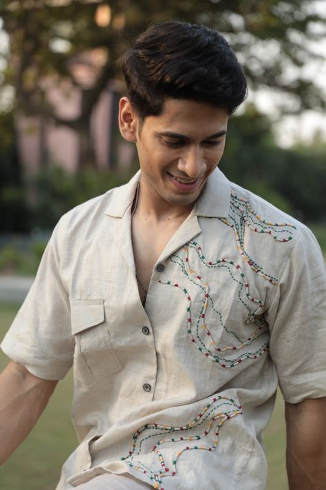 Crafted with exquisite hand embroidery, our linen shirts blend elegance with comfort. Get yours now and enjoy a special 5% off! 🌟✨ Shop Now: 🌐: https://seasonearth.in/collections/hand-embroidered-shirts/products/shirt-13 #HandEmbroidered #LinenElegance #SeasonEarth #seasonearth #everydaypassion #linenlove #menswear #linen #linenclothing #linenshirt #linencollection #linenoutfit #linenfabrics #newcollection Embroidered Mens Shirt, New Shirt Design For Men, Embroidery Shirt Designs, Linen Clothes For Men, Men Shirt Design, Embroidery Shirt Men, Stylish Boy Clothes, Embroidery Shirts, Unisex Shirt Design