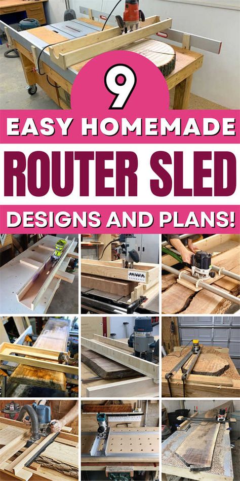 Diy Router Planer Jig, Router Projects For Beginners Diy, Diy Router Guide, Router Sled How To Make, Diy Router Jig, Router Sled Plans, Diy Router Sled, Wood Router Projects, Diy Woodworking Jigs