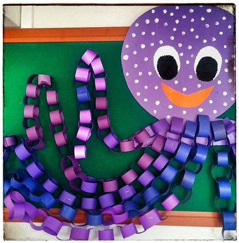 Octopus craft idea for kids | Crafts and Worksheets for Preschool,Toddler and Kindergarten Octopus Preschool, Octopus Craft, Octopus Garden, Octopus Crafts, Idea Craft, Under The Sea Crafts, Kids Handicraft, Jellyfish Craft, Toddler Worksheets