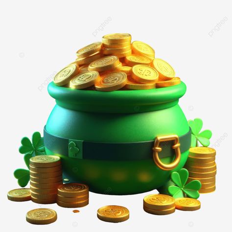 3d celebrating st patricks day green pot of gold coins celebrating st patricks day 3d green pot of Transparent Image, Pot Of Gold, Gold Coins, St Patricks, St Patrick, St Patricks Day, Geometry, Rush, Casino