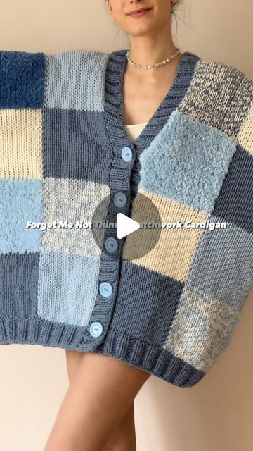 Knitting Projects, Patchwork, I Feel So Cool Cardigan, Knit Patchwork Cardigan, Knitted Patchwork, Patchwork Cardigan, Cardigan Pattern, Forget Me Not, So Cool