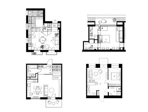 Gallery of House Plans Under 50 Square Meters: 26 More Helpful Examples of Small-Scale Living - 1 Small Craftsman House Plans, Square Floor Plans, Micro House Plans, Square House Plans, Cottage Floor Plans, Small House Interior Design, Duplex House Plans, House Sketch, Micro House