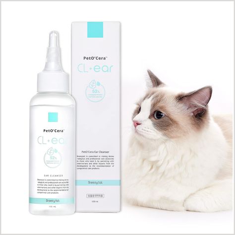 PetO'Cera Cl-Ear - Cat Ear Cleaner | Safe to use | Hypoallergenic Ear Cleaner | Cleans and