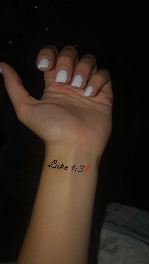 Luke 1 37 Tattoo, Luke 1, Dope Tattoos For Women, Tattoo Fonts, Dope Tattoos, Tattoos For Women, Tattoo Quotes, Tatting, Tattoos