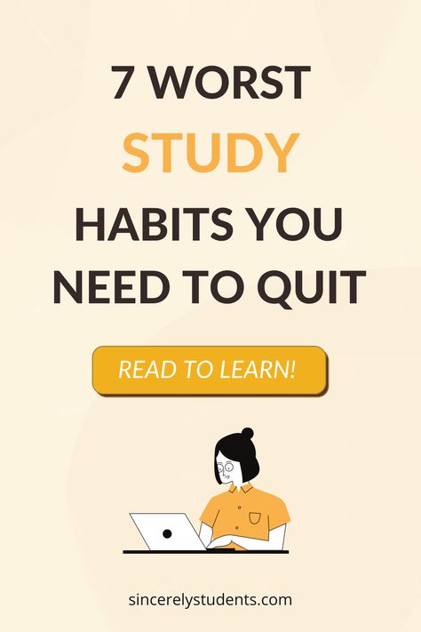 Want to become a successful student in 2021? You need to quit these 7 terrible study habits immediately. Learn how to boost productivity, become a better student, and more in this blog post! Motivation Tips Study, Organized Study, Productive Study, Successful Student, Habits To Quit, Good Study Habits, School Study Ideas, Secret Websites, Healing Journaling