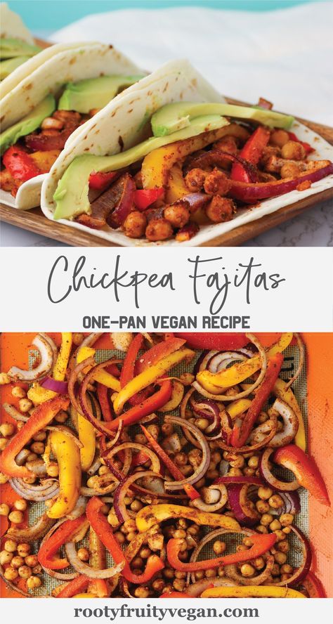 Chickpea Fajitas, Fajitas Vegan, Vegan Fajitas, Veggie Fajitas, Vegan Tacos Recipes, Plant Based Lunch, Meatless Meal, Quick Vegan Meals, Plant Based Recipes Easy