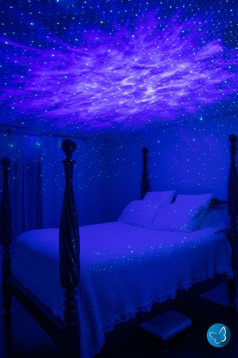 Galaxy Bedroom, Galaxy Room, Galaxy Decor, Star Projector Light, Star Lights On Ceiling, Space Themed Bedroom, Led Lighting Bedroom, Diy Galaxy, Galaxy Projector