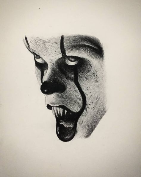 Horror Face Tattoo, Realism Horror Tattoo, Horror Chest Tattoo, Scary Tattoos Dark Art, Horror Tattoo Stencil, Horror Tattoo Designs, It Drawings, Tattoos Horror, Horror Sketch