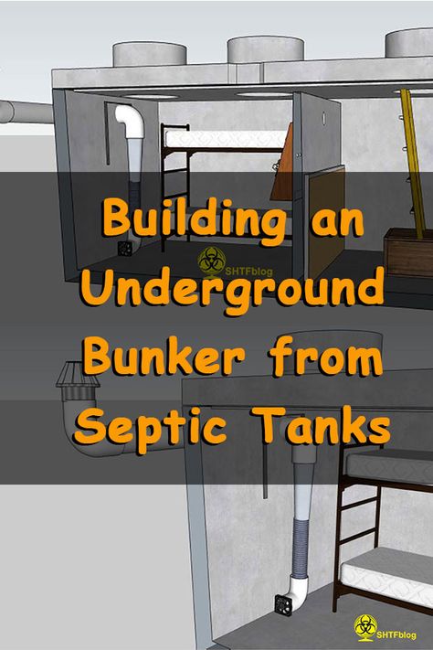 Underground fallout shelters are difficult and expensive to build. What if there was an easier way by building an underground bunker from septic tanks? This article will be taking a unique look at underground shelter, and how to incorporate fire for heating and cooking into the mix. A unique take on the underground bunker, I hear you mumble? Unique indeed. #bunker #survival #prepper #septictank #falloutshelter How To Build An Underground Bunker, Diy Underground Bunker, Tornado Shelters Underground, Diy Storm Shelter Cheap, Bunkers Underground, Nuclear Bunker Survival Shelter, Underground Shelter Diy, Underground Bunker Plans How To Build, Survival House Ideas