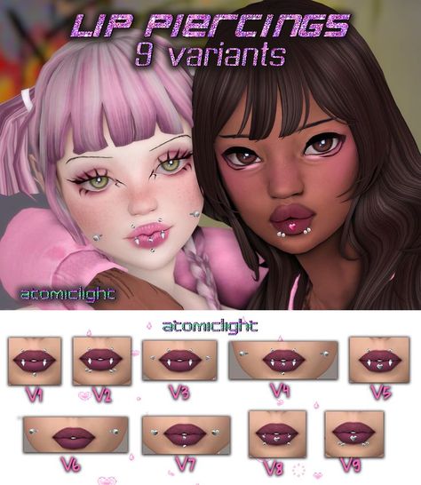 Los Sims 4 Mods, Sims 4 Piercings, Lip Piercings, Sims 4 Cas Mods, Sims 4 Anime, Sims 4 Cc Makeup, Sims 4 Game Mods, Sims 4 Body Mods, Sims 4 Cc Skin