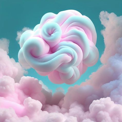 Colorful cotton candy over pink clouds. royalty free stock photo Cotton Candy Pictures, Cotton Candy Illustration, Candy Graphic Design, Cotton Candy Logo, Cotton Candy Aesthetic, Cotton Candy Design, Isometric Island, Cotton Candy Art, Cotton Candy Cupcakes